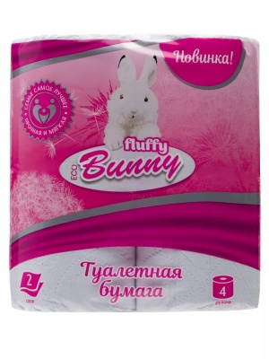 БУМАГА Туалетная Bunny 2 сл. 4 рулона БЕЛАЯ